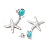 304 Stainless Steel Dangle Stud Earrings EJEW-JE06302-03-4