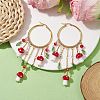 Golden Brass Hoop Earrings EJEW-JE05669-2
