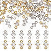 HOBBIESAY 40Pcs 2 Colors Rack Plating Brass Pave Clear Cubic Zirconia Links FIND-HY0003-91-1