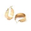 Ion Plating(IP) 304 Stainless Steel Leaf Thick Hoop Earrings for Women EJEW-P198-02G-2