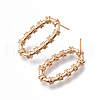 Brass Clear Micro Pave Cubic Zirconia Stud Earrings KK-N232-193-NF-2