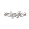 Rack Plating Brass Micro Pave Clear Cubic Zirconia Fold Over Clasps KK-A222-11P-1