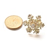 Snowflake Rotatable Open Cuff Rings for Women RJEW-B111-01G-4