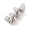 Brass Micro Pave Clear Cubic Zirconia Pendants KK-S388-21P-2