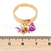304 Stainless Steel Amethyst Adjustable Rings for Women RJEW-U045-02G-3