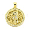 Rack Plating Brass Micro Pave Clear Cubic Zirconia Pendants KK-B091-47G-1