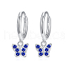 Elegant S925 Sterling Silver Butterfly Hoop Earrings BR6455-8-1