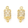 Brass Micro Pave Clear Cubic Zirconia Connector Charms KK-P228-66G-2
