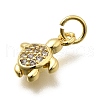 Brass Micro Pave Cubic Zirconia Pendants KK-Z093-15G-2