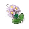 Glass Seed Beaded Flower Pendants PALLOY-MZ00521-04-3