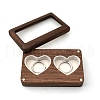Rectangle Wood Wedding Couple Ring Storage Boxes with Visible Magnetic Cover PW-WG62632-03-1