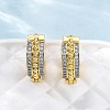 Brass Micro Pave Clear Cubic Zirconia Hoop Earrings EJEW-H158-17B-GP-2
