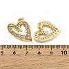 Heart Brass Micro Pave Clear Cubic Zirconia Stud Earrings EJEW-H158-01G-5