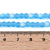 Frosted Transparent Glass Beads Strands GLAA-T032-T4mm-MBB06-4