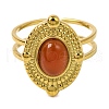 Oval Natural Carnelian Finger Rings RJEW-Q822-51G-02-2