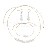 Round Shell Pearl Beaded Necklace & Bracelet & Dangle Earring Sets SJEW-JS01337-2