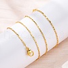 Brass Textured Bar Link Chain Necklaces NJEW-D302-65G-4