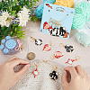 Poker Sign with Cat Pattern Alloy Enamel Pendant Stitch Markers HJEW-AB00507-3