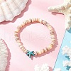 Natural Cultured Freshwater Pearl and Synthetic Turquoise Beads Stretch Bracelets BJEW-JB11876-02-1