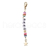 5Pcs Disc Polymer Clay & Letter Acrylic Pendant Decorations HJEW-JM02960-3