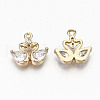 Brass Micro Pave Clear Cubic Zirconia Charms KK-N231-229-NF-2