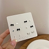 6 Pairs Anti-Tarnish Exquisite 925 Sterling Silver Stud Earrings Sets for Girls Women WG93702-11-1