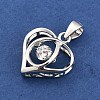 Fine Silver Pave Clear Cubic Zirconia Pendants STER-F062-03P-2