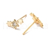 Clear Cubic Zirconia Triple Star Stud Earrings EJEW-P199-22G-2
