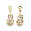 Brass Micro Pave Clear Cubic Zirconia Pendants X-KK-T056-56G-NF-1