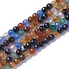 Natural Multi-Color Agate Beads Strands G-F596-36-2mm-1