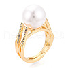 Brass Micro Pave Clear Cubic Zirconia Adjustable Ring Settings KK-T076-13G-7