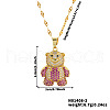 Cute Bear Brass Micro Pave Cubic Zirconia Pendant Necklaces for Women LY6051-2-4
