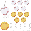BENECREAT DIY Baseball Charm Keychain Making Kits DIY-BC0005-23-1
