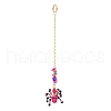 Halloween Theme Spider & Skull Dyed Synthetic Turquoise & Glass Seed Beads Pendant Decorations HJEW-MZ00282-3