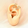 Brass Micro Pave Clear Cubic Zirconia Cuff Earrings EJEW-F370-04G-2