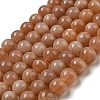 Round Natural Sunstone Beads Strands G-F222-33-8mm-1-2