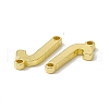Rack Plating Brass Letter Connector Charms KK-C007-38G-J-3