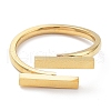 Ion Plating(IP) 304 Stainless Steel Double Rectangle Open Cuff Rings RJEW-K244-04G-3