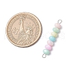 Macaron Color Dyed Natural Freshwater Shell Rondelle Beaded Links PALLOY-JF03705-02-2