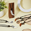FIBLOOM 6Pcs 6 Style Resin Pendant Necklaces Set NJEW-FI0001-27-5