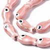 Handmade Porcelain Ceramic Beads Strands PORC-T006-03I-3