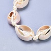 Adjustable Printed Cowrie Shell Braided Bead Bracelets BJEW-JB04273-3