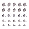 Flat Round Stainless Steel Stud Earring Settings STAS-PH0018-62P-1