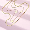 304 Stainless Steel Double Layer Link Chain Necklaces NJEW-R026-01G-02-2
