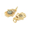 Brass Micro Pave Cubic Zirconia Charms KK-U056-47G-2