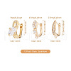 12Pcs 6 Style Brass Micro Pave Cubic Zirconia Hoop Earring Findings ZIRC-PJ0001-06-3