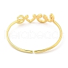 Word Love Brass Open Cuff Bangles for Women BJEW-Z062-15G-3