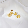 Simple Heart Stainless Steel Dangle Stud Earrings WJ2293-2-4