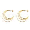 Multilayer C-Shaped 304 Stainless Steel Stud Earrings EJEW-Z098-28G-4