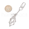 Brass Macrame Pouch Empty Stone Holder Pendant Decoration HJEW-JM03305-02-4